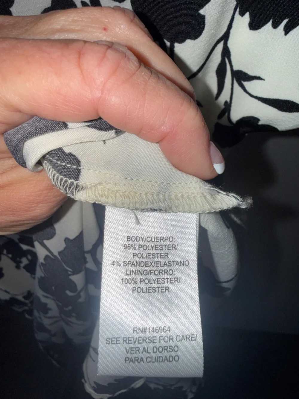 Robbie Bee Black and Cream Floral Wrap Midi Dress - Picture 5 of 8